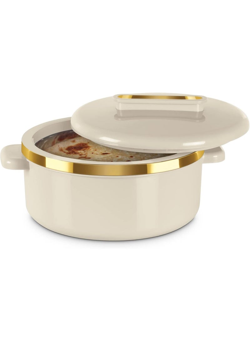 ميلتون طقم حافظات طعام حرارية من الخزف المعزول – 4 قطع بسعات مختلفة (500/1000/1500/2500 مل) تصميم أنيق بلون عاجي مع لمسات ذهبية | من الداخل ستانلس ستيل مقاوم للصدأ مثالي لحفظ حرارة الطعام – شوربة، سلطات، أطباق ساخنة – ومثالي للتقديم الأنيق على المائدة. اختيار مثالي كهدية راقية للأمهات في المناسبات والعطلات - Image 3